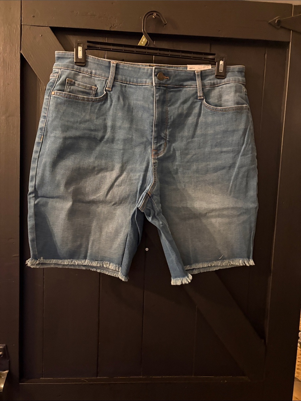 Nine West Light Blue Denim Bermuda Shorts